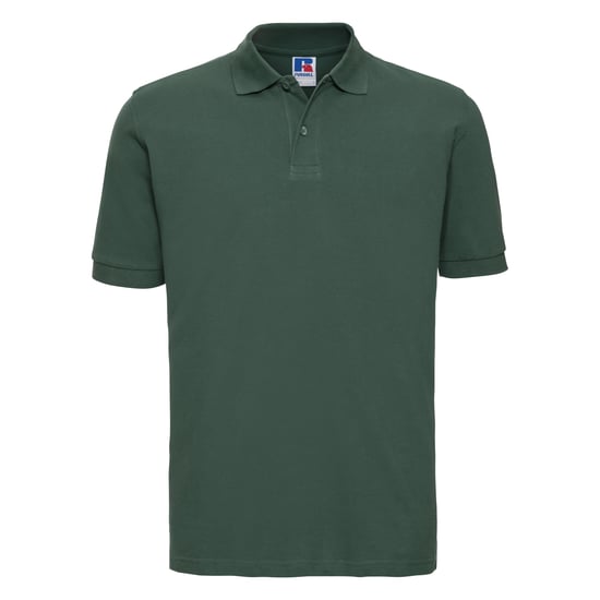 Russell Mens 100% Cotton Short Sleeve Polo Shirt (Bottle Green) - Image 1