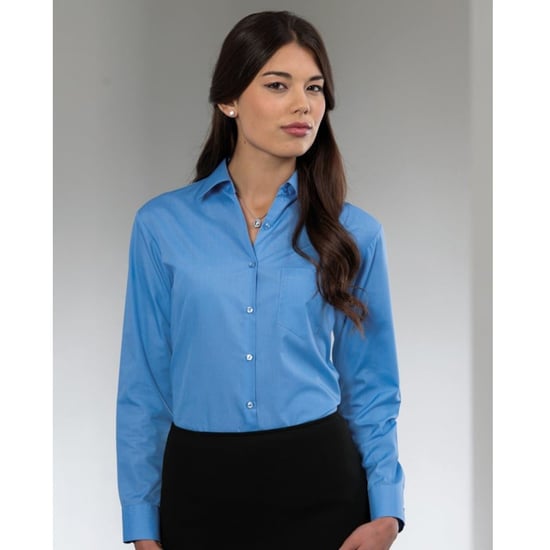 Russell Collection Ladies/Womens Long Sleeve Shirt (Corporate Blue) - Image 3