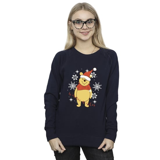 Disney Womens/Ladies Winnie The Pooh Winter Wishes Sweatshirt (Navy Blue)