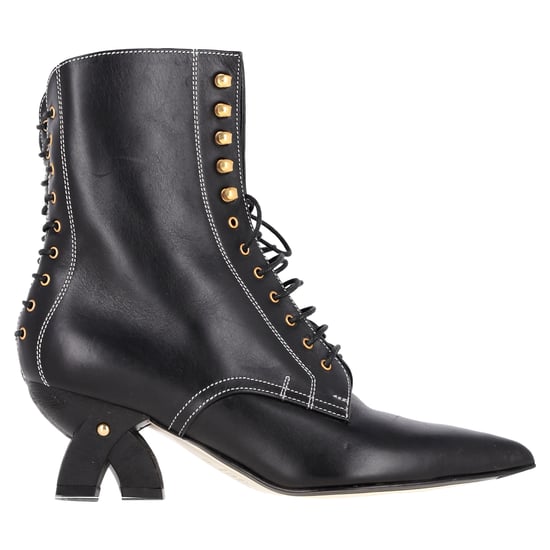 Loewe Ankle Lace-Up Boots in Black Leather - Image 1