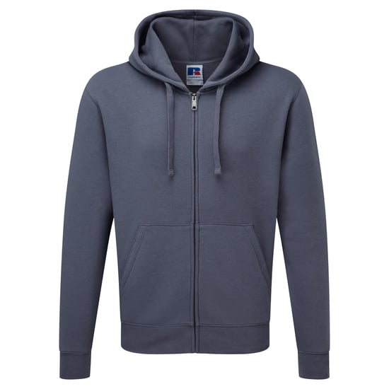 Russell Mens Authentic Full Zip Hooded Sweatshirt / Hoodie (Convoy Grey) - Image 1