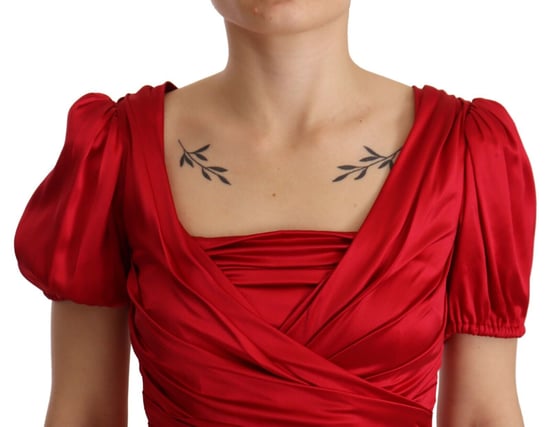 Vestido de Seda Rojo de Sirena para Mujeres Dolce & Gabbana - Image 4