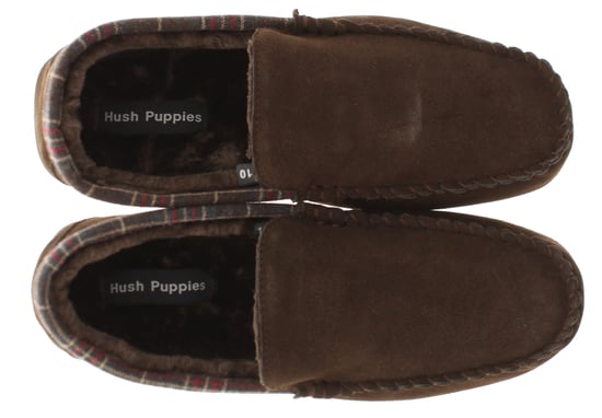 Hush Puppies Zapatillas de Casa para Hombre Moccasin Andreas de Cuero Suede Marrón - Image 6