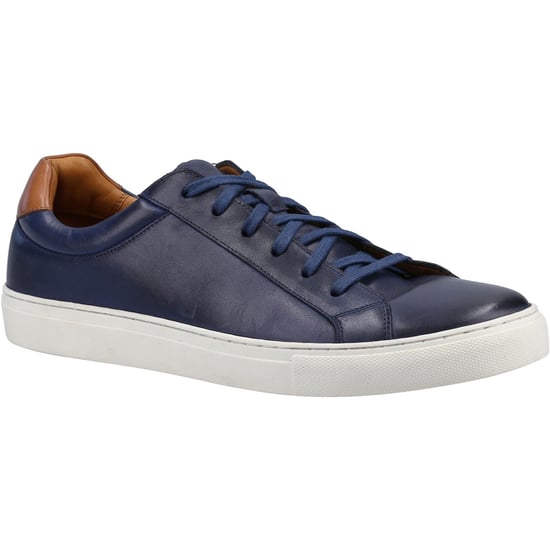 Hush Puppies Colton Leather Men's Navy Trainers - Image 1