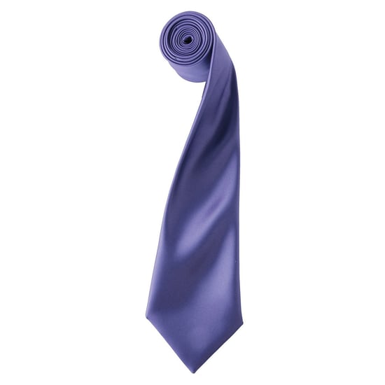 Premier Unisex Adult Colours Satin Tie (Purple) - Image 1