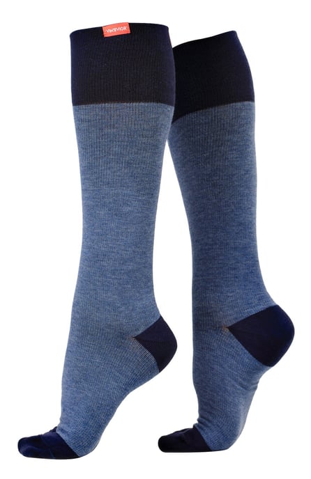 VIM&VIGR - Calcetines de compresión graduada para pantorrilla ancha 20-30 mmhg para hombre y mujer - Azul marino - Image 1