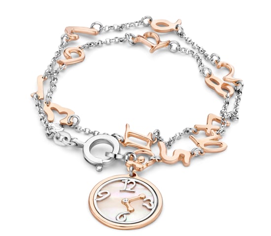 Orphelia Women's 925 Sterling Silver Bracelet - Silver/Rose ZA-7174 - Image 1