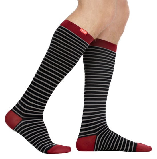 VIM&VIGR - Calcetines de compresión graduada 30-40 mmhg con nylon para hombre y mujer - Negro y gris - Image 2