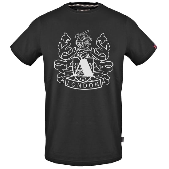 Aquascutum Large Shield Aldis Logo Black T-Shirt