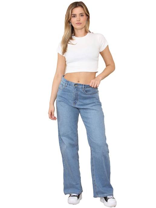Enzo | Womens Wide Leg Jeans - Azul claro - Image 4
