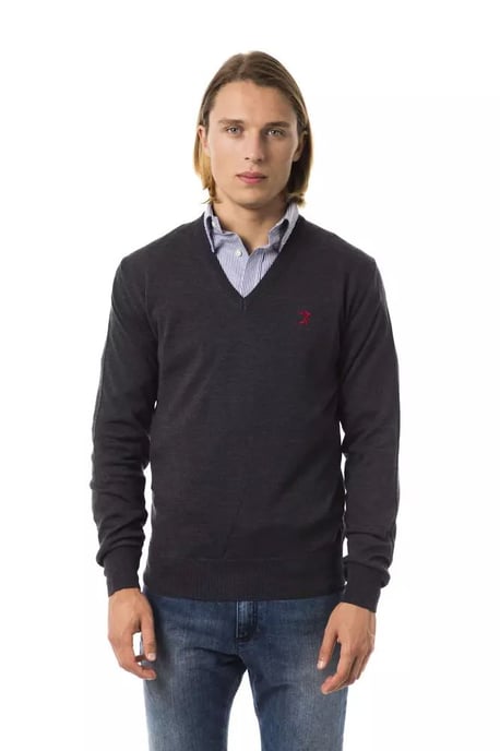 Suéter de lana merino gris para hombres Uominitaliani - Image 1