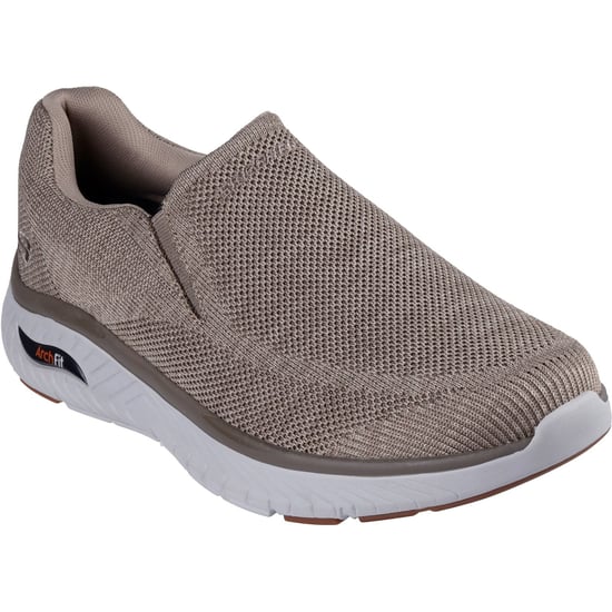 Skechers Arch Fit Crosser Locke Polyester Men's Taupe Trainers - Image 1