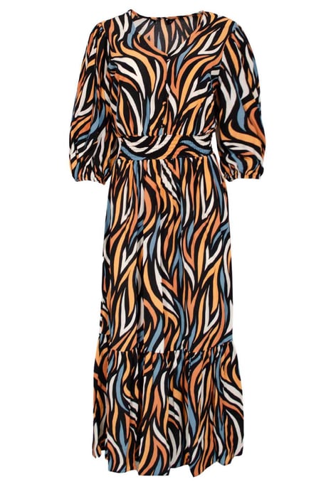 Midaxi V Neck Ruched Waist Dress