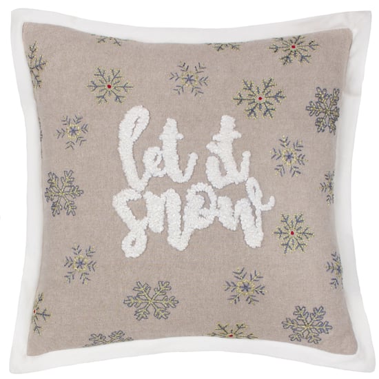 Funda de cojín bordada Paoletti Invierno Déjalo Nevar - Image 1