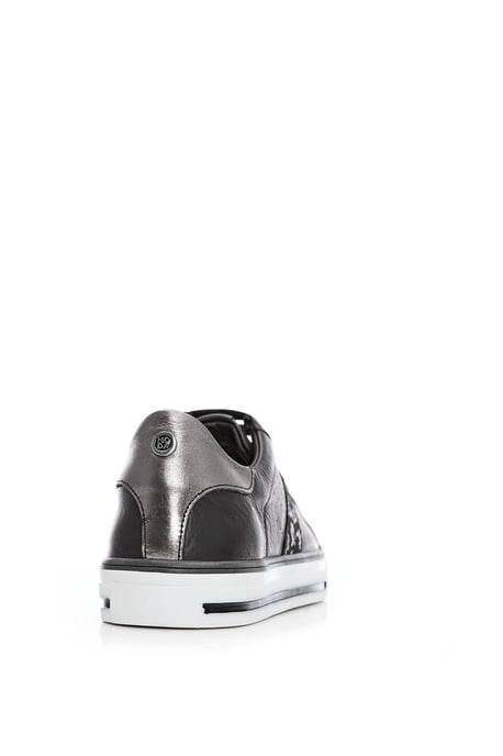 'Alberry' Black Snake Leather Trainers