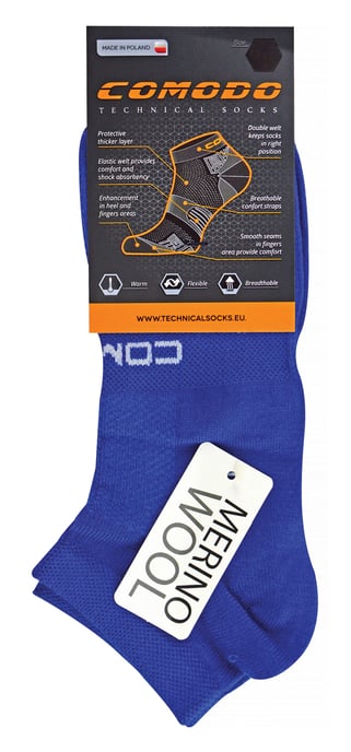 Comodo - Calcetines running unisex de lana merino | Calcetines deportivos ligeros - Azul - Image 2