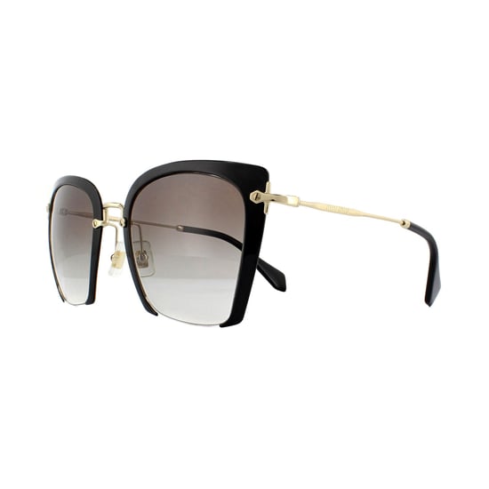 Miu Miu Sunglasses MU52RS 1AB0A7 Black With Gold Arms Brown Gradient