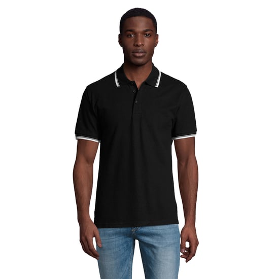 SOLS Mens Practice Contrast Polo Shirt (Black) - Image 1