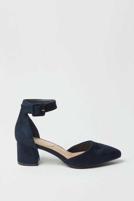 Davis Covered Buckle Two Part Low Heel Court Shoes - Image 2
