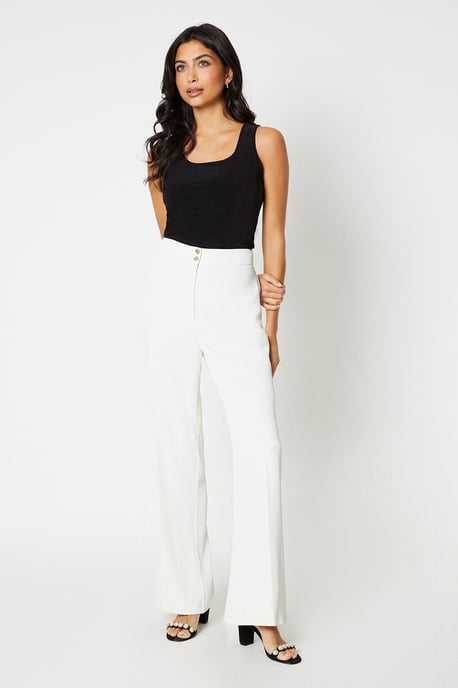 Military Button Detail Kickflare Trouser