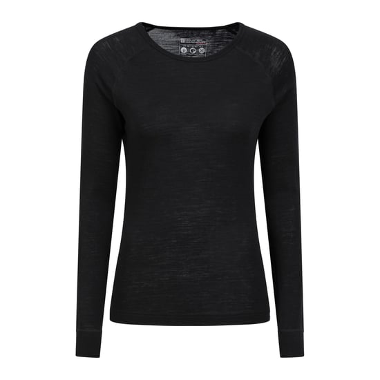Mountain Warehouse Womens/Ladies Merino Wool Round Neck Base Layer Top (Pack of 2) (Black) - Image 4