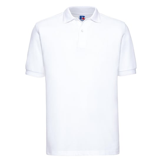 Russell Mens Ripple Collar & Cuff Short Sleeve Polo Shirt (White) - Image 1