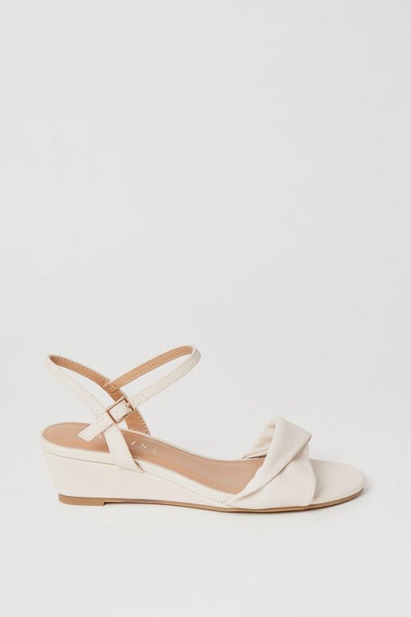 Wide Fit Ranae Soft Twist Low Wedge Heeled Sandals - Image 2