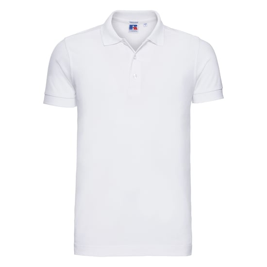 Russell Mens Stretch Short Sleeve Polo Shirt (White) - Image 1