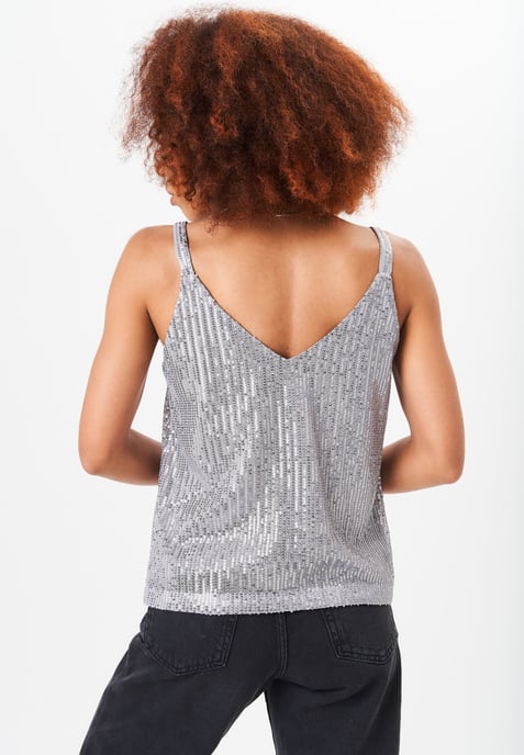 Top camisola con cuello en V y lentejuelas - Image 4