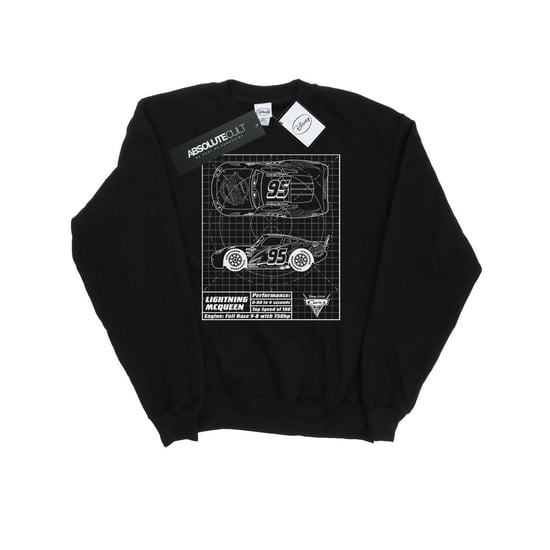 Disney Mens Cars Lightning McQueen Blueprint Sweatshirt (Black)