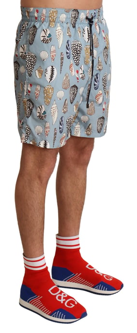 Bermudas de baño para hombre Dolce & Gabbana en azul con conchas marinas - Image 2