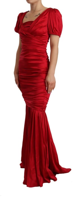Vestido de Seda Rojo de Sirena para Mujeres Dolce & Gabbana - Image 2