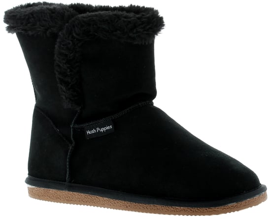 Hush Puppies Womens Boots Ankle Ashleigh Leather Slip On black - Image 1