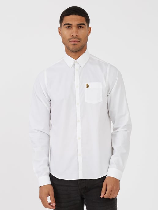Luke 1977 Telford Tailored Fit Smart Shirt White