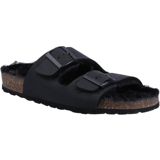 Hush Puppies Jessie Leather Women's Black Slippers - Image 1