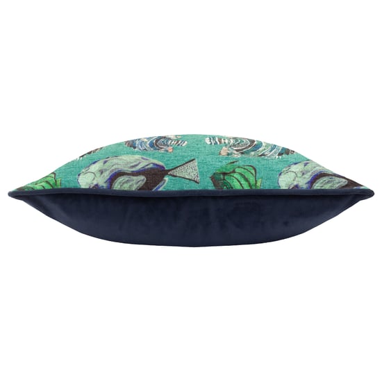 Cojín Relleno de Plumas de Chenille Wylder Tropics Abyss Fish Repeat - Image 3