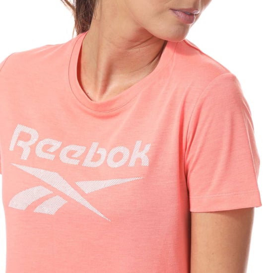 Women's Reebok Workout Ready Supremium Big Logo T-Shirt in Coral