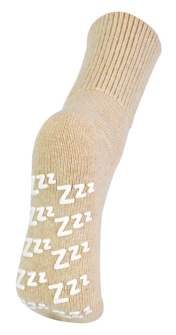 Sock Snob - Calcetines de lana de cachemira antideslizantes para mujer con puños Zzz - Beige - Image 1