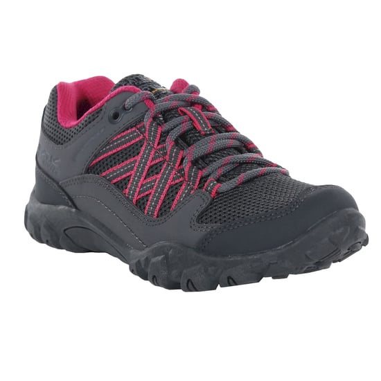 Regatta Childrens/Kids Edgepoint Waterproof Walking Shoes (Steel/Pink Fusion) - Image 1