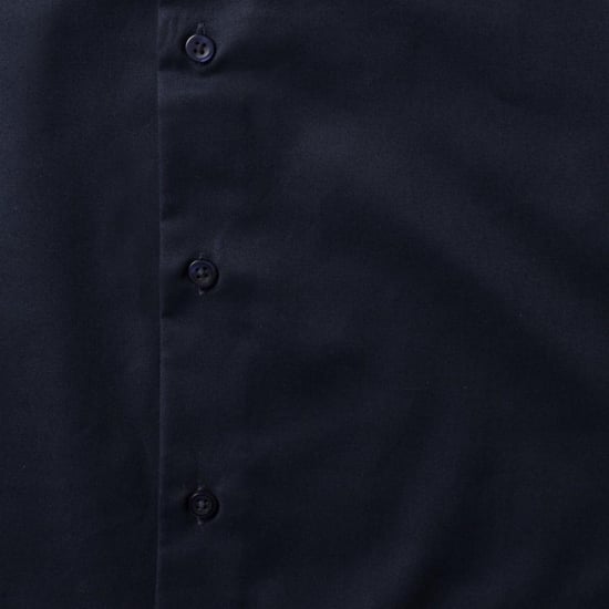 Russell Collection Mens Long Sleeve Easy Care Tailored Oxford Shirt (Bright Navy)