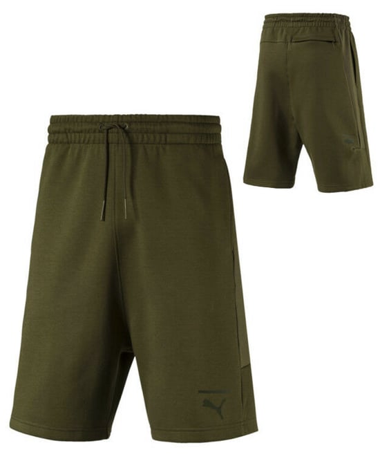 Puma Pace Trend Mens Bermuda Casual Lounge Fitness Shorts Olive 576071 84 A96A