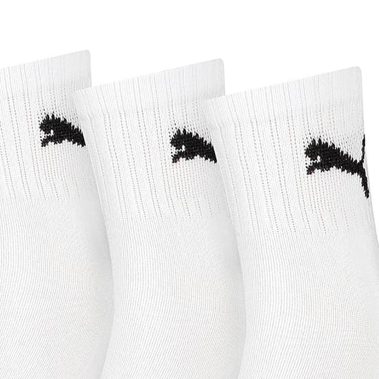 Puma Unisex Adult Lightweight Crew Socks (Pack of 3) (White) - Image 3