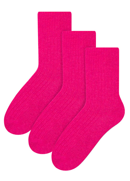 3 Pares de Calcetines de Lana para Mujer - Rosa - Image 1