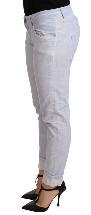 Jeans Ajustados de Algodón Azul Claro con Dobladillo Doblado Acht - Image 2