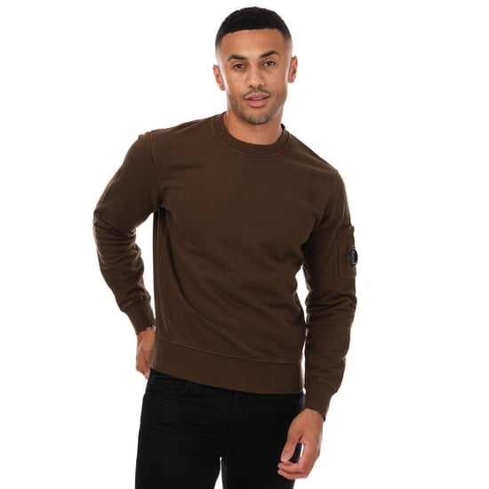 Men's C.P. Company Diagonal Fleece Sweatshirt in Green