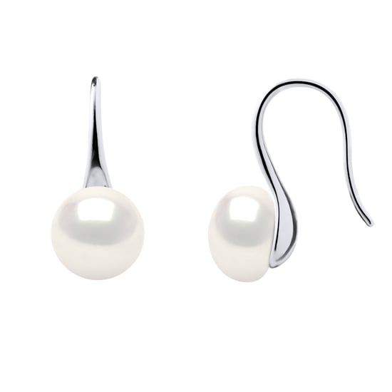 Earrings Real Cultured Freshwater Pearls Button 8-9 mm - Image 1