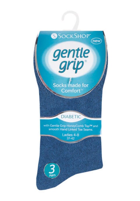 Gentle Grip - 6 Pares de Calcetines Diabéticos de Mujer con Parte Superior de Peine de Miel y Costuras de Puntera Unidas a Mano - Azul Oscuro 37 - Image 2