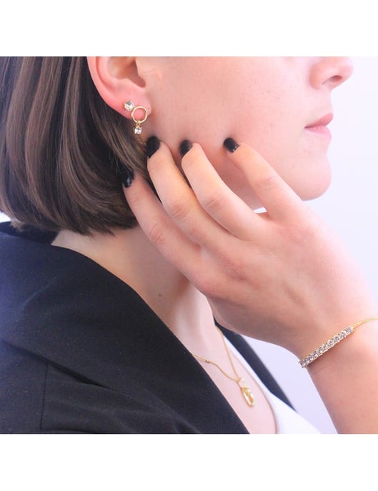 Pendientes Mary - Oro y Cristal - Image 4