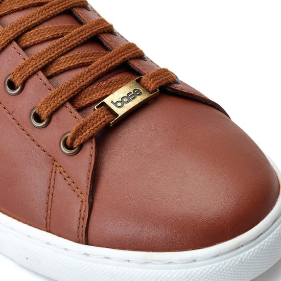Base London Tucker Leather Men's Burnt Tan Trainers - Image 6