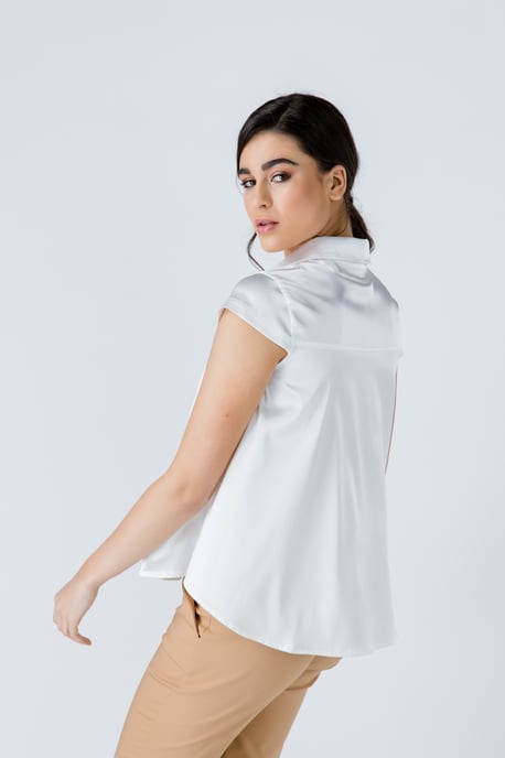 Ecru Cap Sleeve Shirt